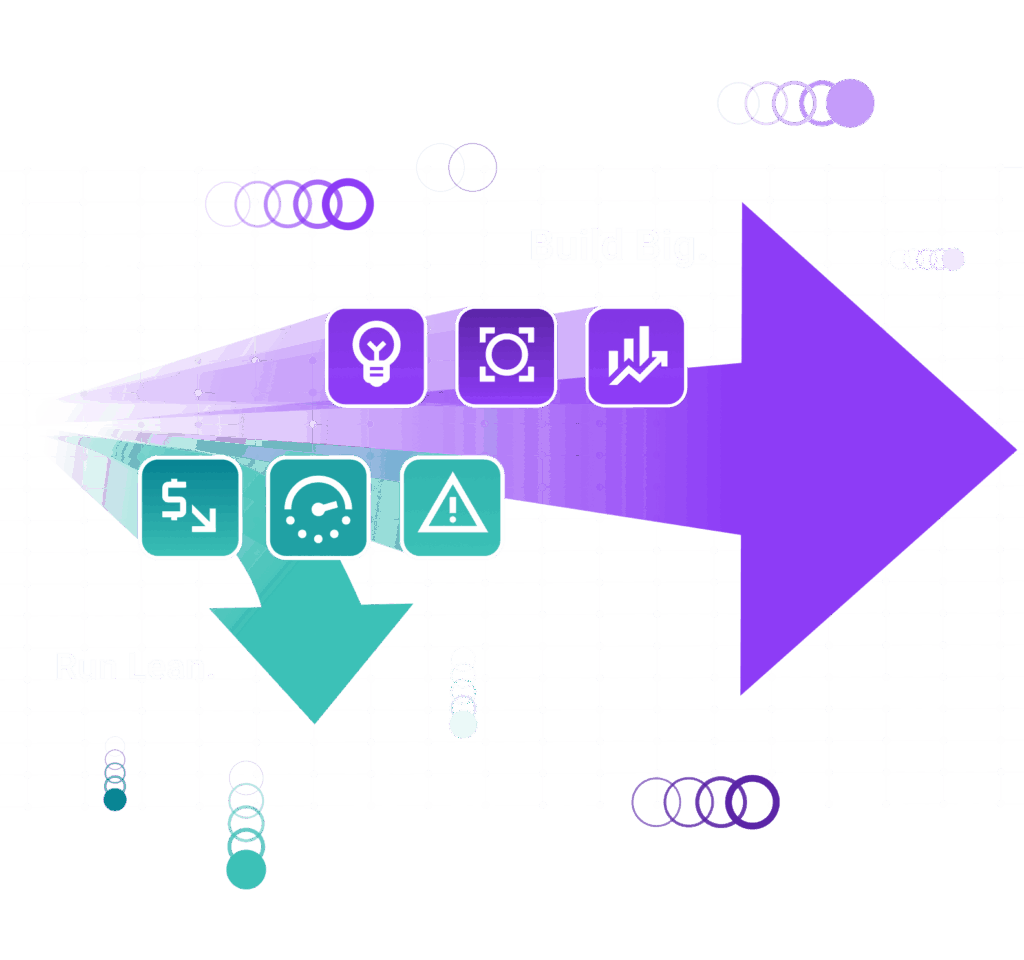 purple and green arrows in Software AG brand colors