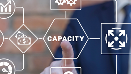 capacity diagram with finger pointing to capacity