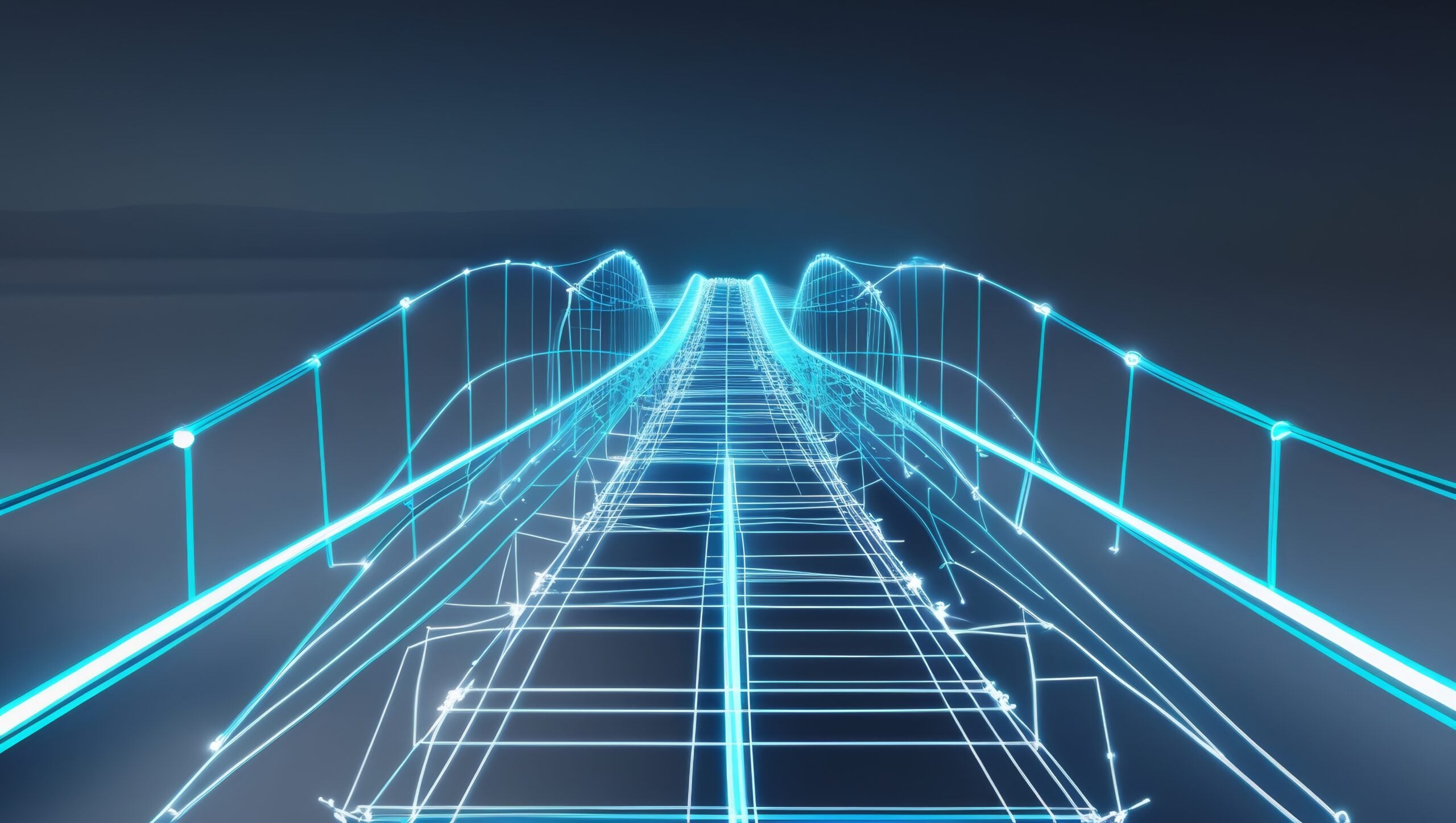 a bridge with electric railings